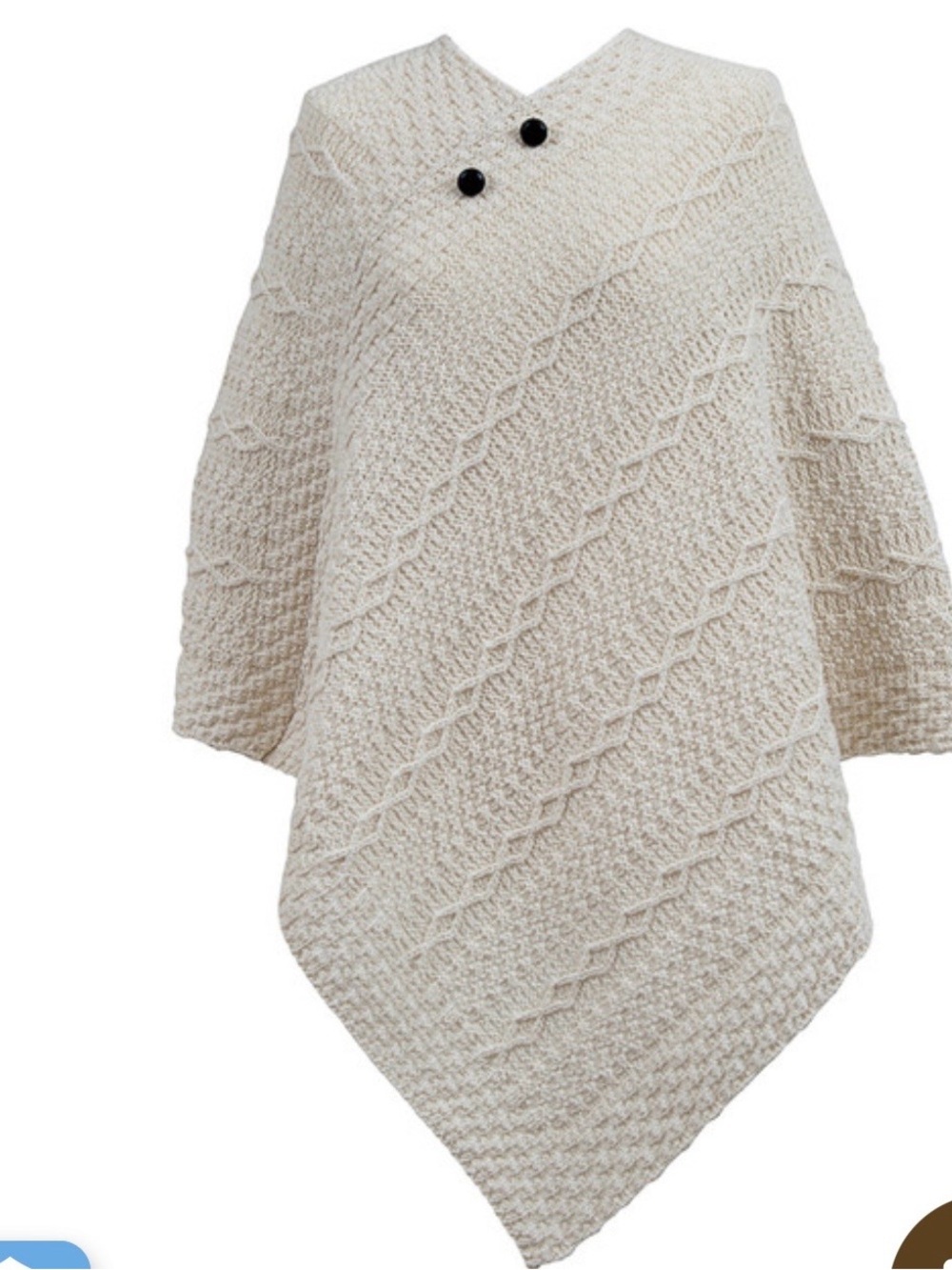 Morgan Clan Aran merino wool poncho one size wool sweater